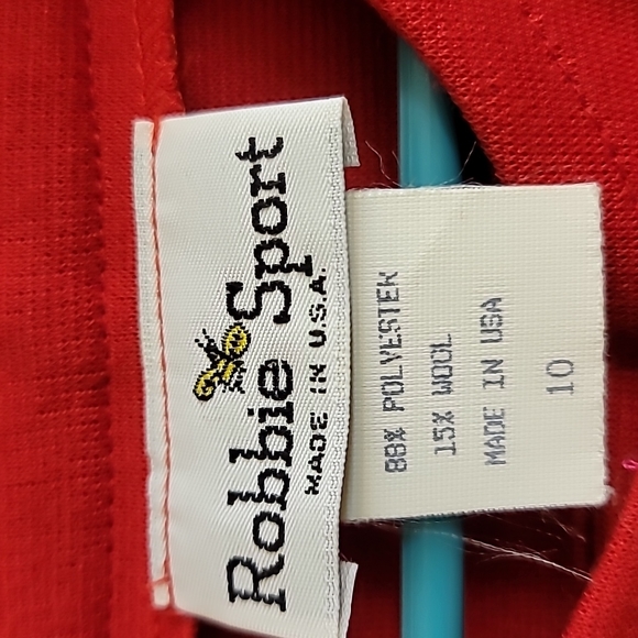 Robbie Bee Sport button-up wool/poly made in the USA red size 10 - Picture 2 of 6